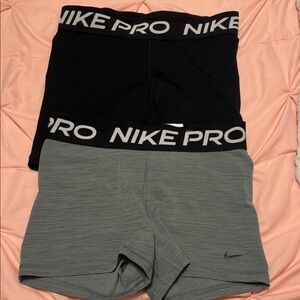 Nike Pro Women's Athletic Shorts - Black and Gray
